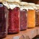 bottles of homemade jam