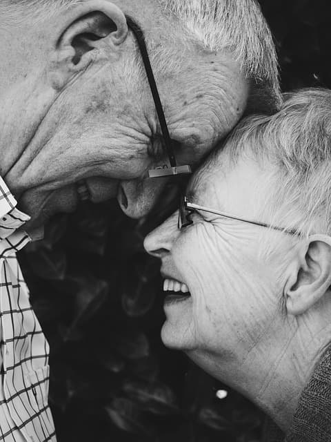 Older Couple hugging