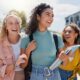 college students laughing