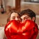couple with heart balloon
